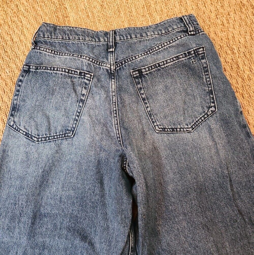 Rag & Bone Wide Leg Blue Denim Jeans Size 28 - Picture 5 of 5